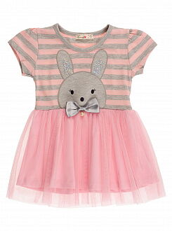 Платье для девочки Barmy Заяц полоска розовое 0017 - цена