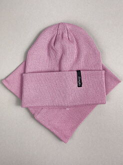 Комплект шапка и хомут для девочки Semejka Фрея темно-лиловый 9321 - цена