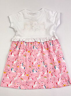 Платье для девочки PATY KIDS Единороги белое 51364 - фотография