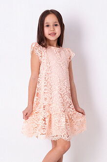 Нарядное платье для девочки Mevis персиковое 3862-03 - цена