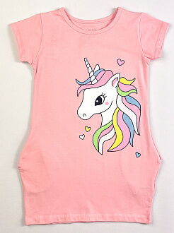 Туника для девочки Breeze Единорог персиковая 15744 - картинка