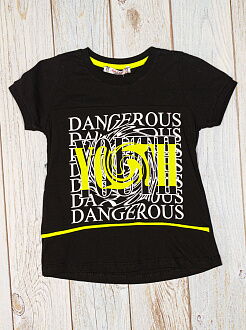 Футболка для мальчика Isobel Dangerous черная 12107 - фото