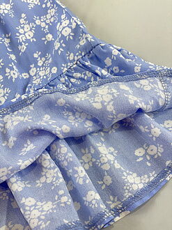 Платье для девочки Mevis Цветочки голубое 4991-03 - фотография