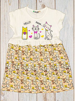 Платье для девочки PATY KIDS Котики молочное 51328 - размеры