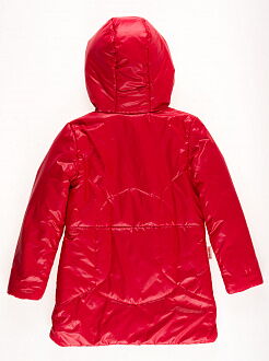 Куртка удлиненная для девочки ОДЯГАЙКО красная 22042О - картинка
