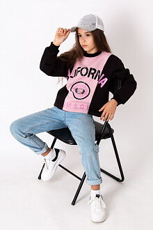 Утепленный свитшот для девочки Mevis California пудра 3989-03 - размеры