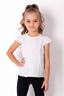 Блузка для девочки Mevis белая 3729-01 - цена