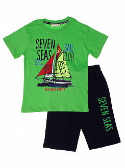 Комплект футболка и шорты для мальчика Breeze зеленый 14380 - цена
