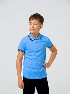 Футболка-поло с коротким рукавом для мальчика SMIL синий иней 114730 - цена