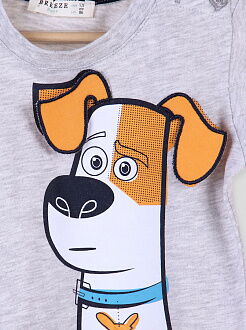 Комплект футболка и шорты для мальчика Breeze Собачка серый 14408 - размеры