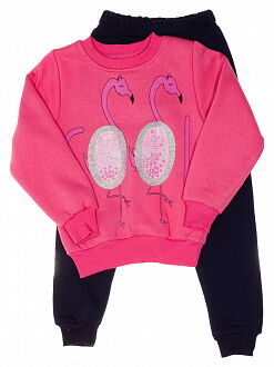 Утепленный костюмчик для девочки Benna Фламинго розовый 587 - цена