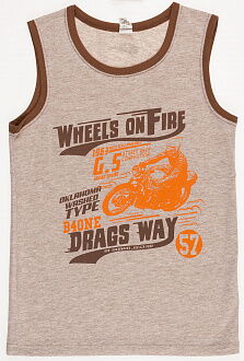 Майка для мальчика Valeri tex темно-бежевый меланж 1818-55-232 - фотография