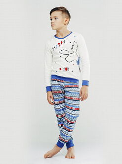 Пижама для мальчика со светящимся рисунком SMIL молочная 104614 - цена