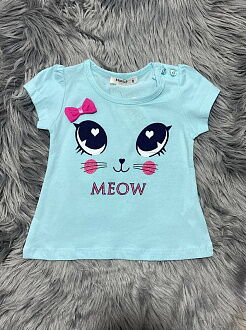 Комплект футболка и бриджи для девочки Breeze Кошечка голубой 14243 - размеры