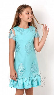Нарядное платье для девочки Mevis бирюзовое 2874-03 - цена