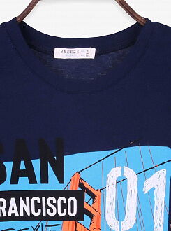 Футболка для мальчика Breeze San Francisco темно-синяя 15963 - фото