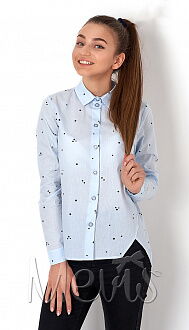 Рубашка для девочки Mevis голубая 2894-06 - цена
