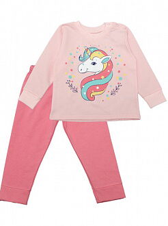Утепленная пижама для девочки Фламинго Единорог розовая 109-312 - цена