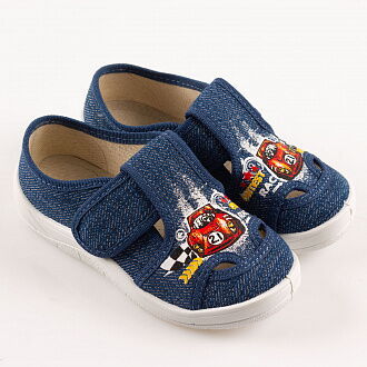Тапочки для мальчика Waldi МИША джинс 297-775 - фото