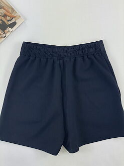 Школьные шорты для девочки Mevis синие 3795-01 - фотография