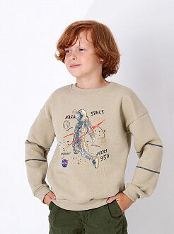 Утепленный свитшот для мальчика Mevis Nasa Space оливковый 3975-02 - цена