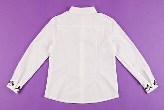 Блузка школьная с вышивкой SUZIE Мария белая СЧ-11713 - фото