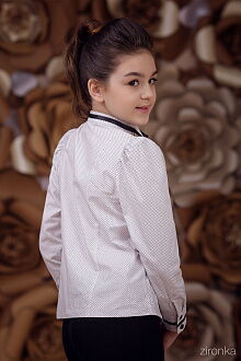 Блузка школьная  Zironka Classic белая 3514-2 - фотография