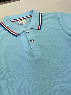 Футболка-поло для мальчика Verton голубая 137 - размеры