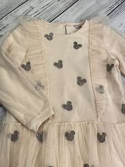 Нарядное платье для девочки Mevis Микки светло-персиковое 4054-02 - размеры