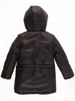 Куртка удлиненная зимняя для мальчика Одягайко черная 20095О - фото