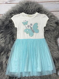 Платье для девочки Breeze Бабочки голубое 14370 - цена