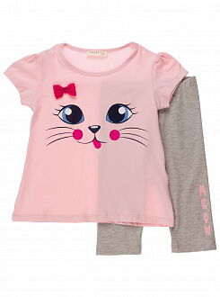 Комплект для девочки футболка и бриджи Breeze розовый 10715 - цена