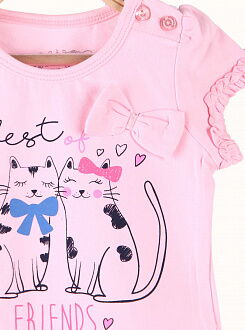 Футболка для девочки Breeze Котики розовая 14263 - фото