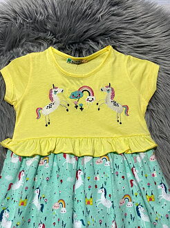 Платье для девочки PATY KIDS Единороги желтое 51364 - размеры