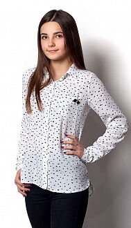 Блузка для девочки Mevis Котики белая 2390-01 - цена