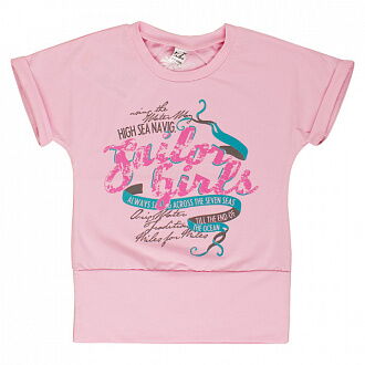 Футболка для девочки Valeri tex Sailor Girls розовая 1808-55-242 - фото