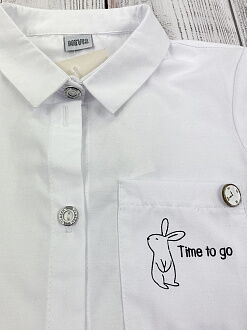 Рубашка для девочки Mevis Time to go белая 4134-01 - размеры