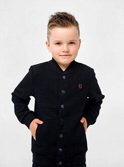 Пиджак бомбер трикотажный для мальчика SMIL черный 116463 - цена