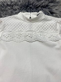 Трикотажная блузка для девочки Mevis молочная 3783-02 - фото