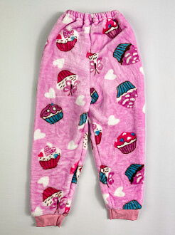 Пижама утепленная флис Пирожные розовая 014 - размеры