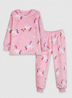 Пижама детская вельсофт Фламинго Единорожки розовая 855-910 - цена