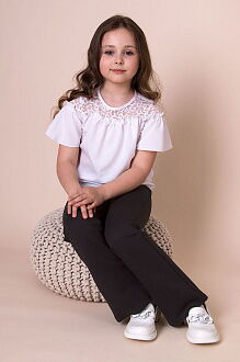 Блузка для девочки Mevis белая 5101-02 - размеры
