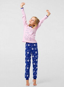 Пижама со светящимся рисунком для девочки Smil розовая 104800 - картинка