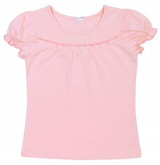 Блузка трикотажная с коротким рукавом Valeri tex розовая 1712-99-242 - фото