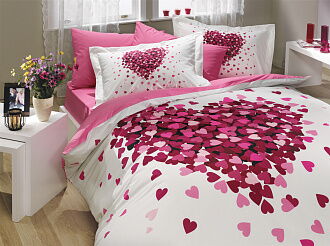 Комплект постельного белья HOBBY Poplin Juana розовый 200*220 - фото