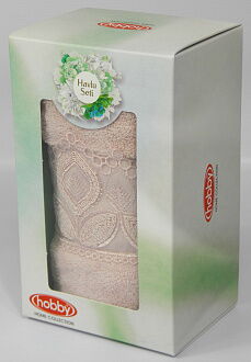 Полотенце махровое для лица в подарочной коробке HOBBY Sidelya пудра - купить