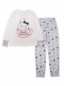 Пижама для девочки-подростка Фламинго Good Morning молочная 240-222 - цена