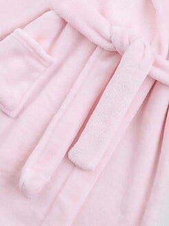 Теплый халат вельсофт для девочки Фламинго Бегемотик розовый 789-900 - фото