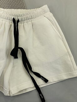 Трикотажные шорты для девочки Mevis молочные 5106-03 - фотография