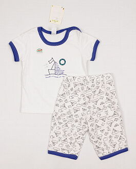 Пижама для мальчика (футболка+бриджи) SMIL Парус белая 104129 - цена